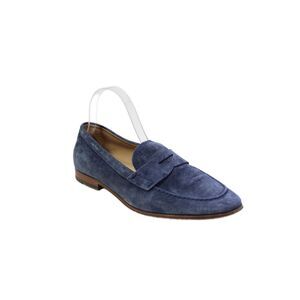 Tods Mens Slip On Round Toe Suede Loafers Blue Size 5.5